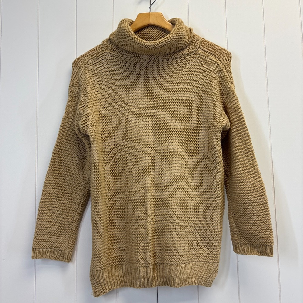 Unbranded Womens Hipster Chunky Pearl Knit Turtleneck Sweater Size M Minimalist